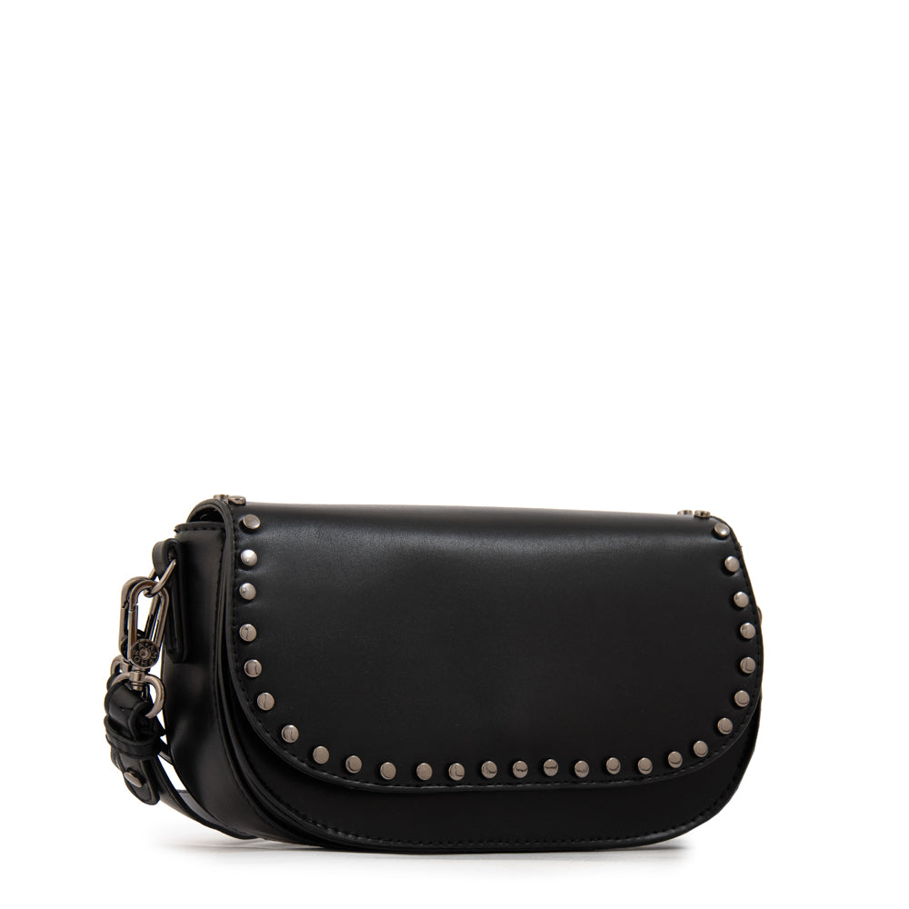 Cartera bandolera con tapa nicola pequeña negro