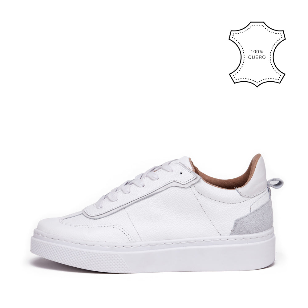 Zapatilla rosemarie cuero blanco