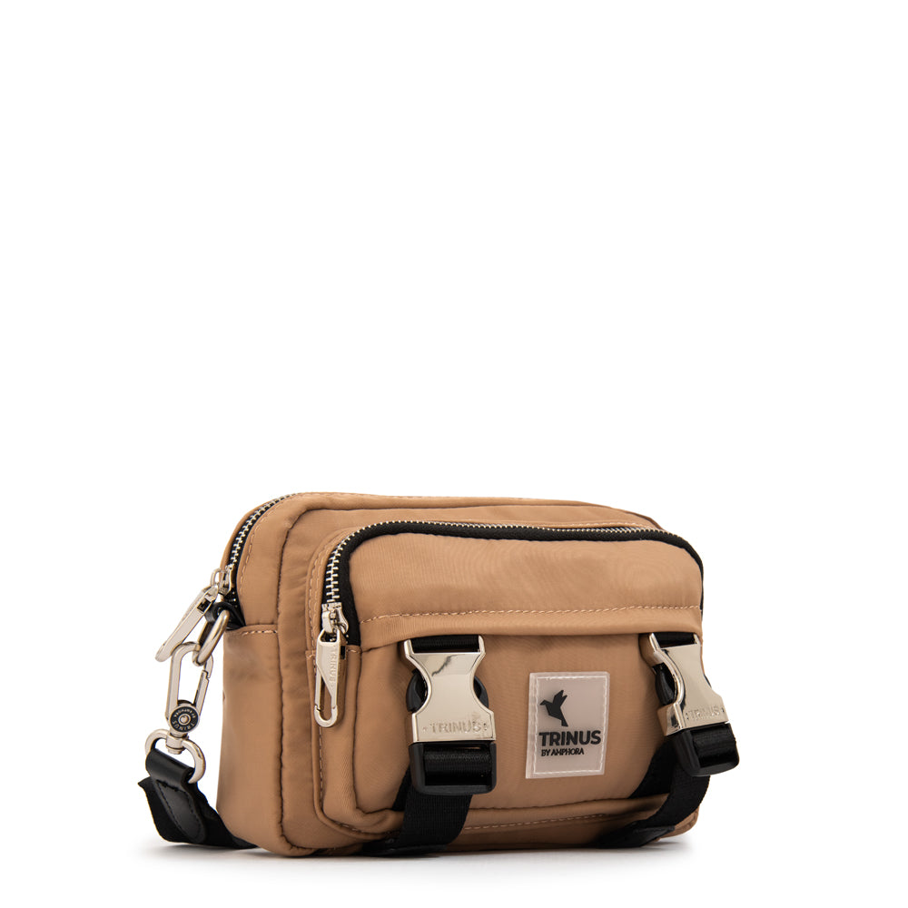 Cartera bandolera gina mediana beige oscuro