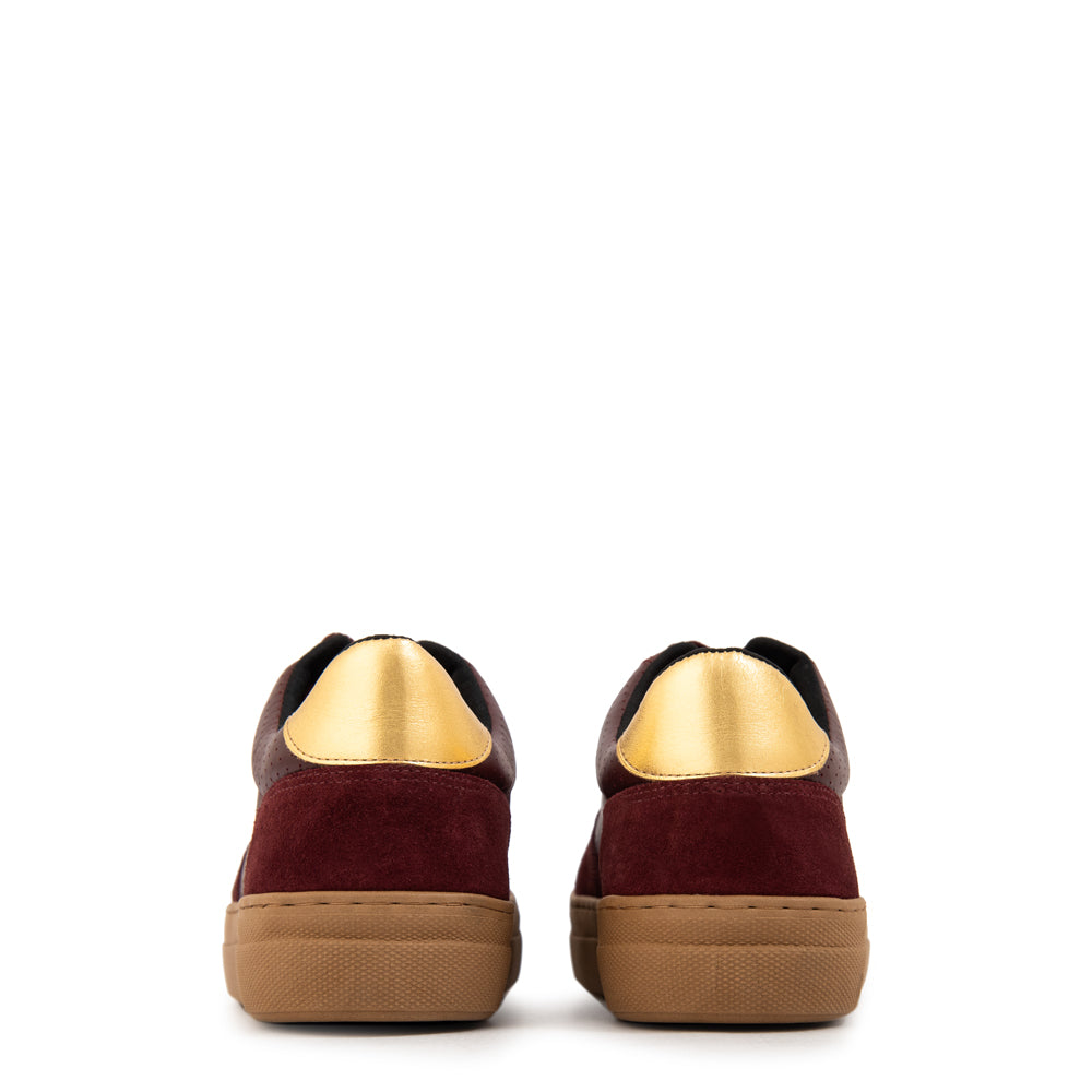 Zapatilla ester cuero burdeo