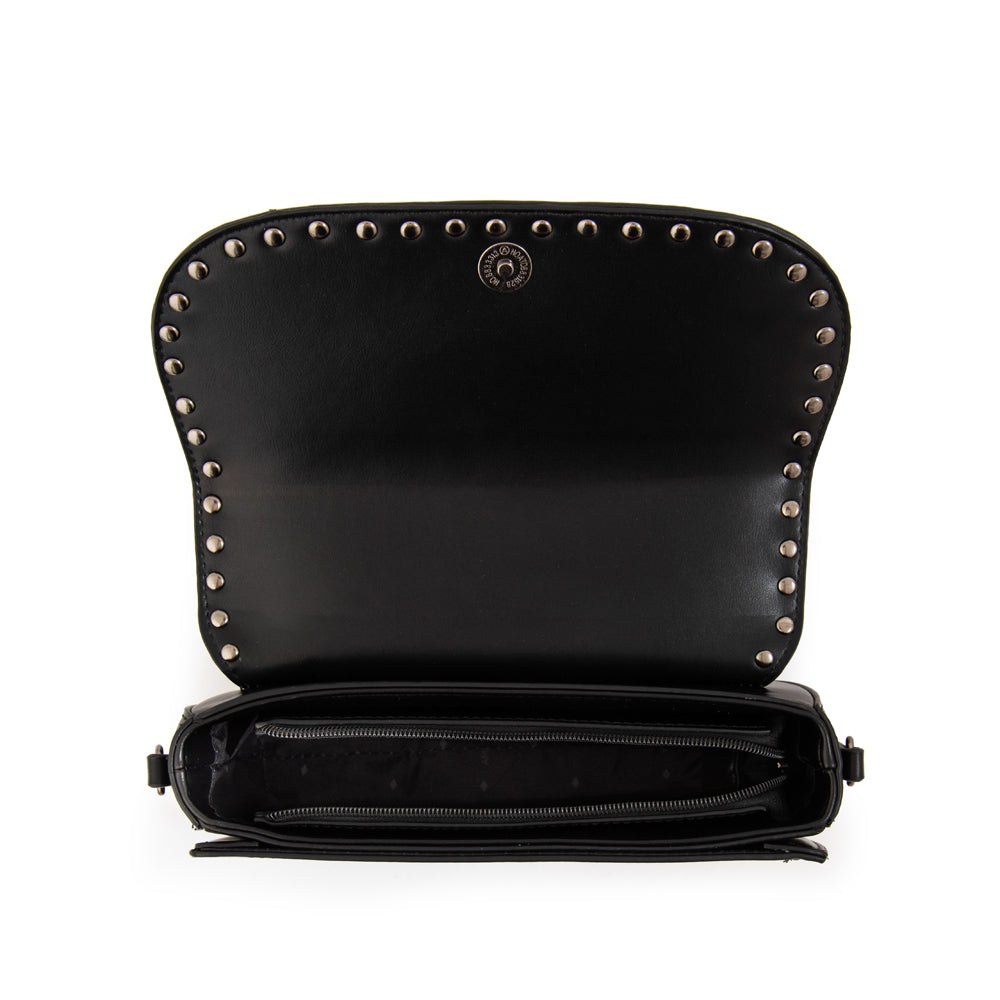Cartera bandolera con tapa nicola pequeña negro