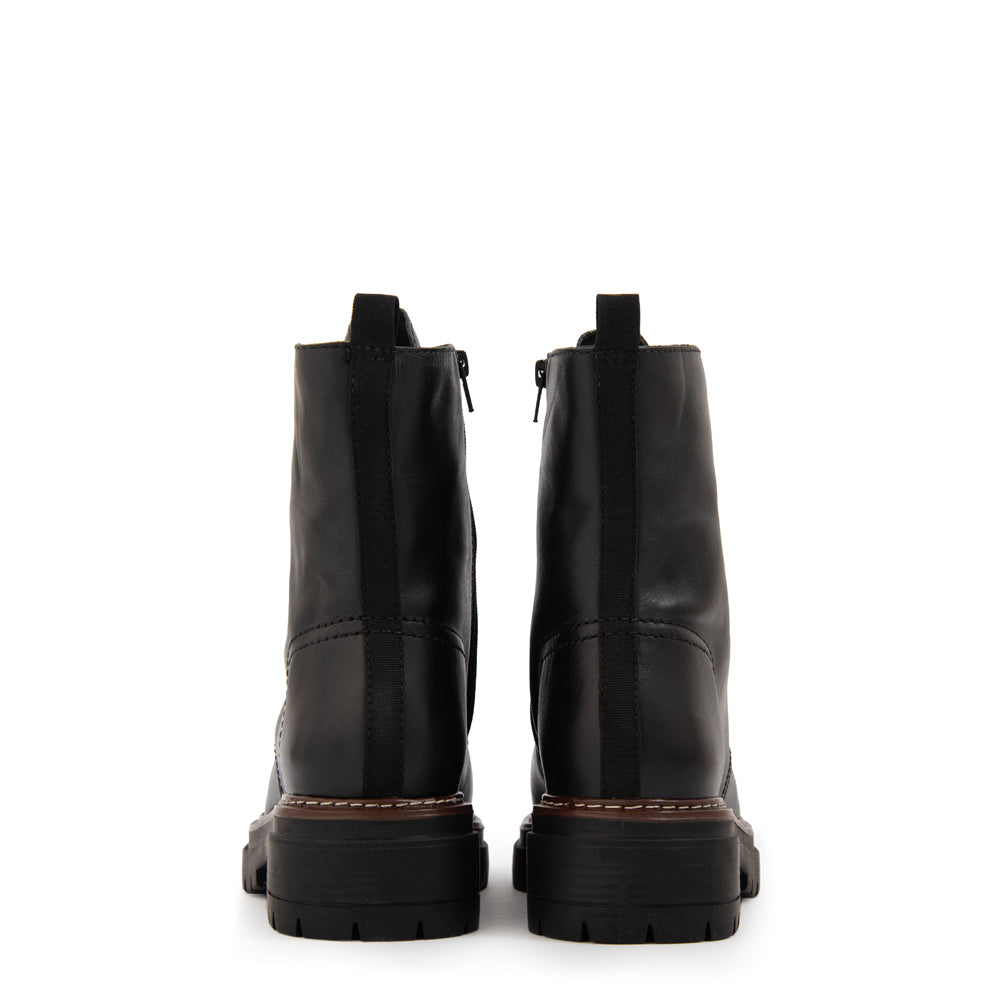 Botin Taco kim cuero negro