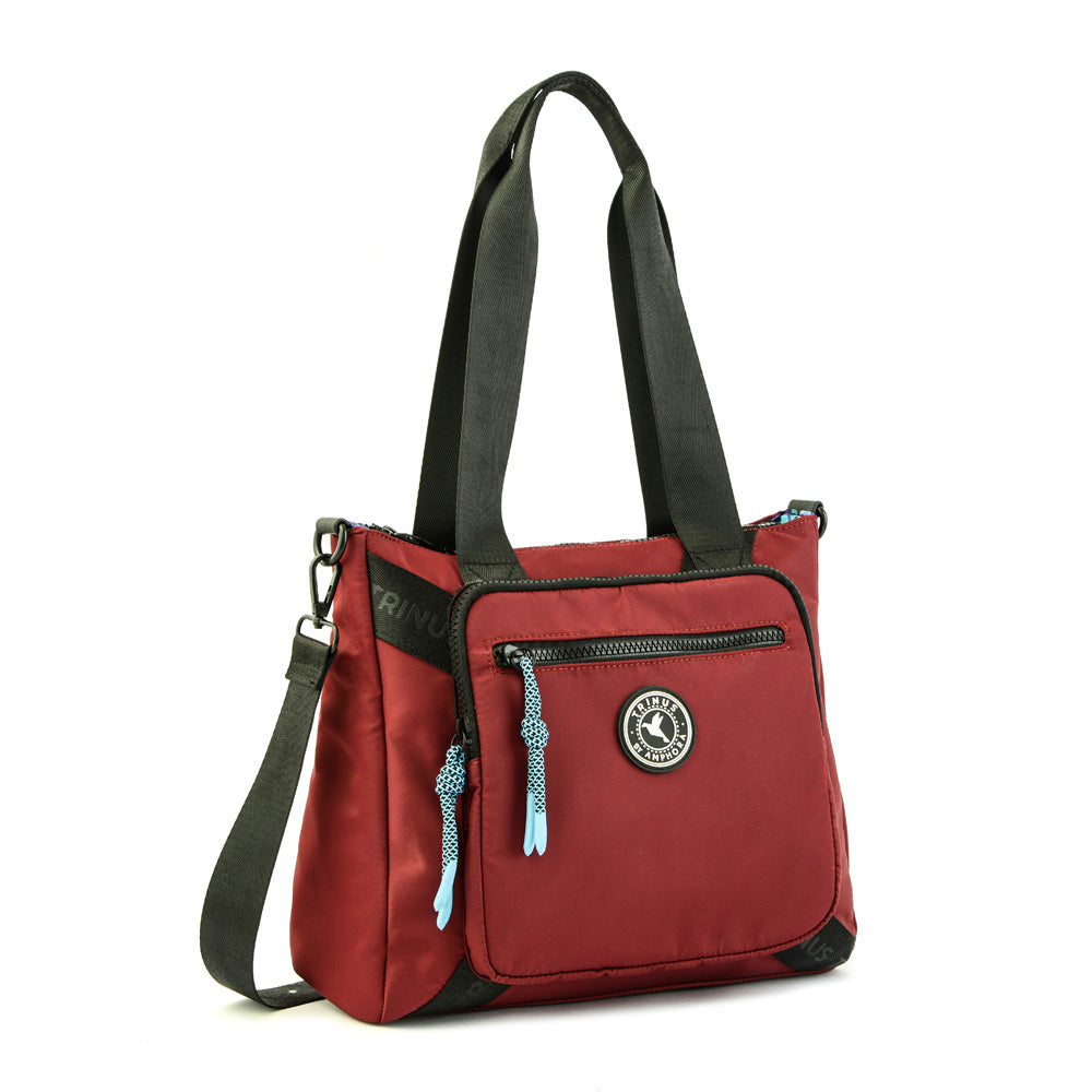 Cartera tote ait mediana burdeo