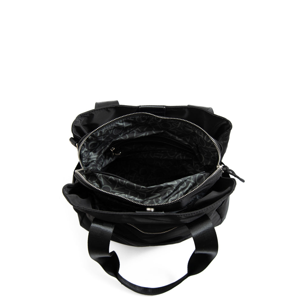 Cartera Dos Asas Tres divisiones mediana adelina negro – Amphora Chile