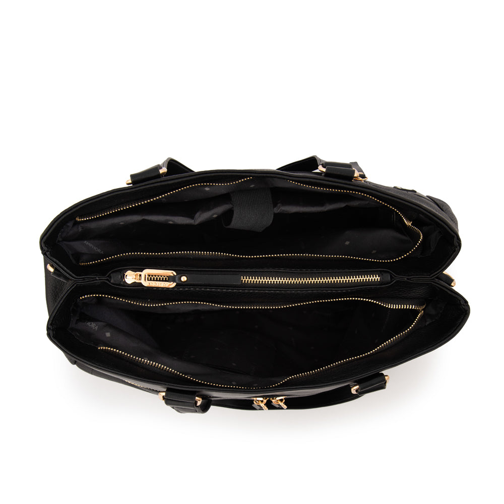 Cartera tote porta notebook benin grande negro