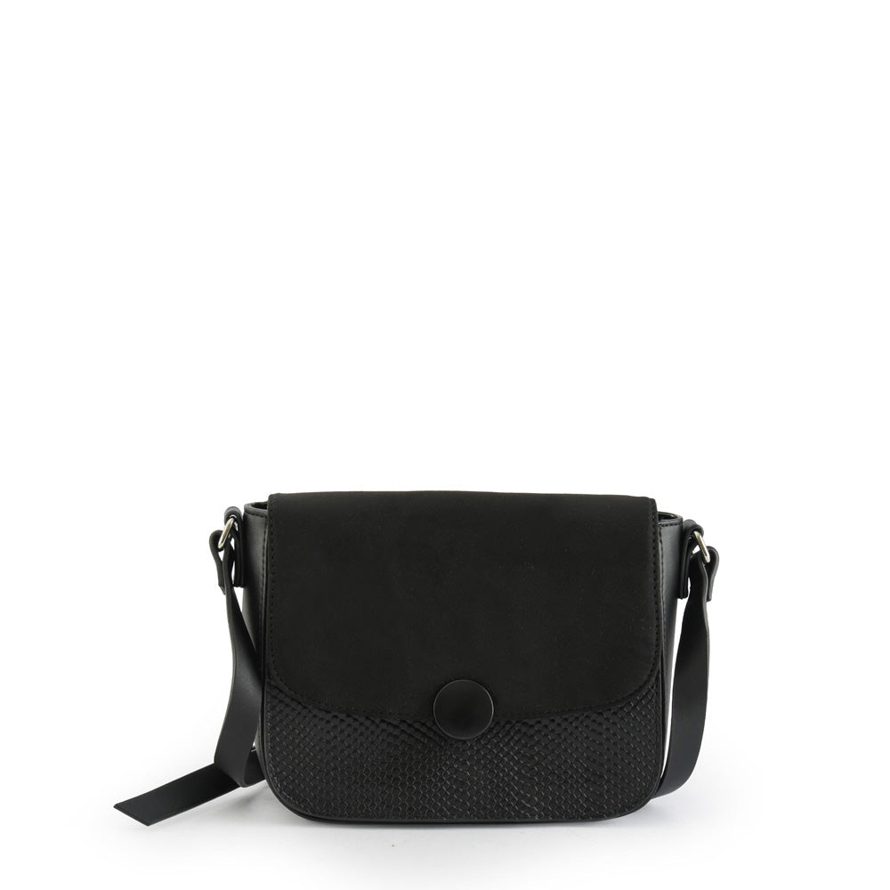 amphora bouton cartera tipo bandolera con tapa negro