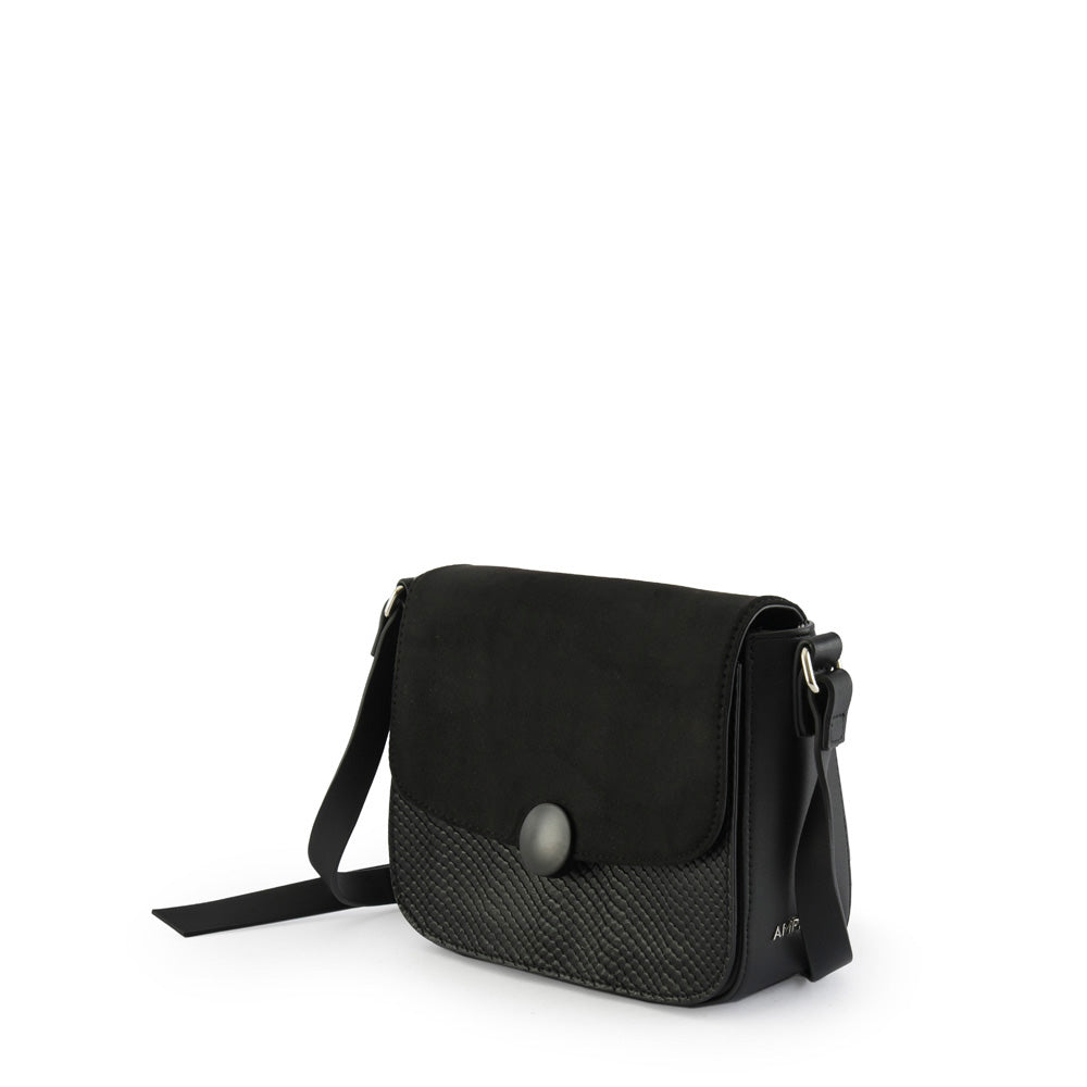 amphora bouton cartera tipo bandolera con tapa negro