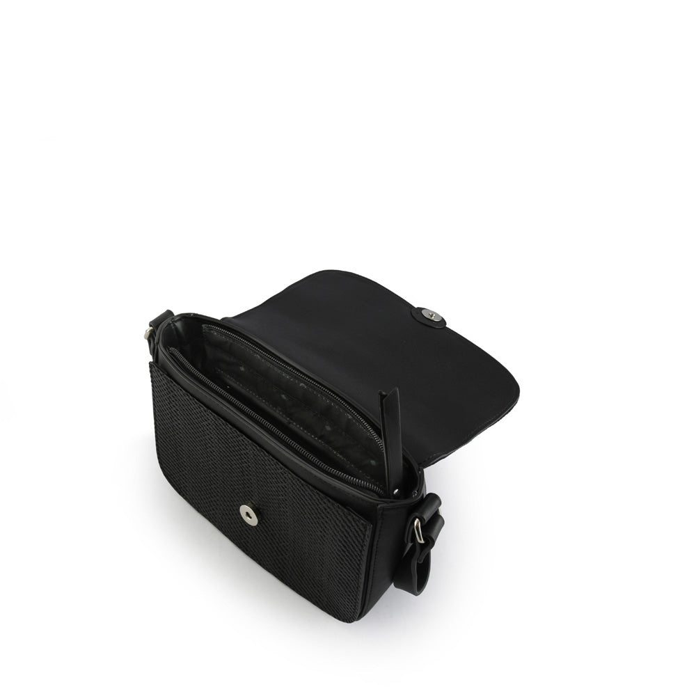 amphora bouton cartera tipo bandolera con tapa negro