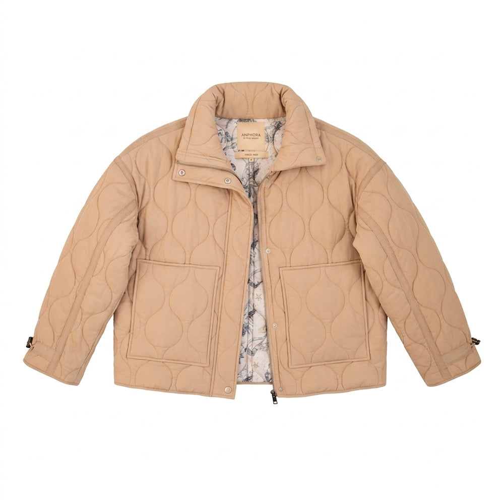 Jacket puffy soft bruselas beige oscuro