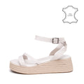 Sandalia carolina cuero blanco crudo