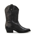 Bota vaquera cuero catalina negro