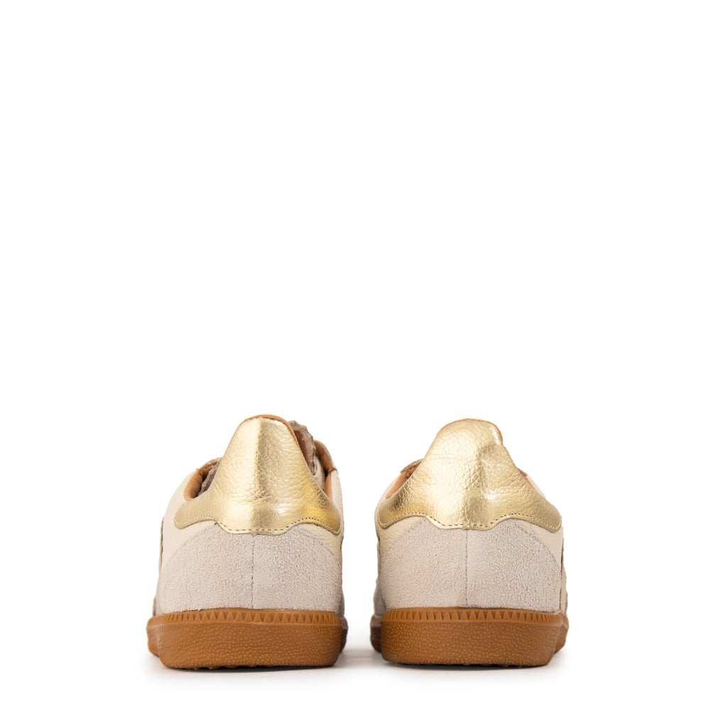 Zapatilla dania cuero beige