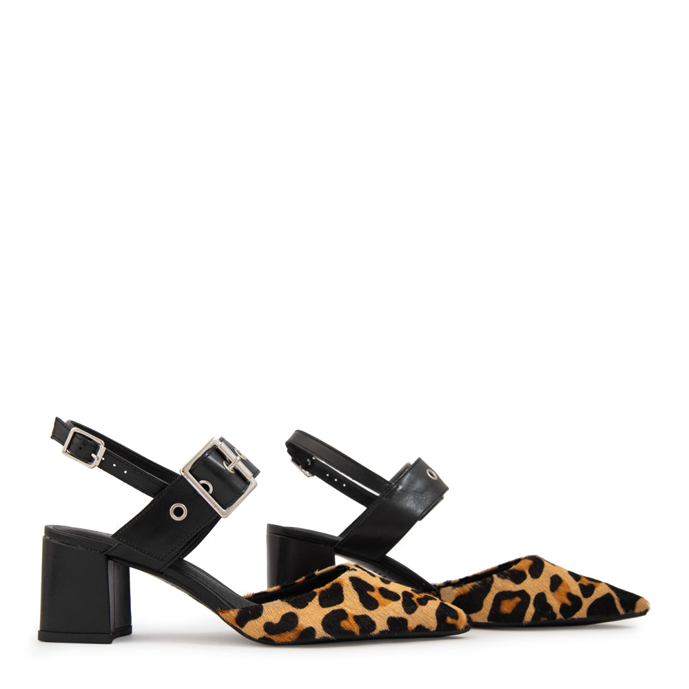 Zapato taco diana cuero animal print