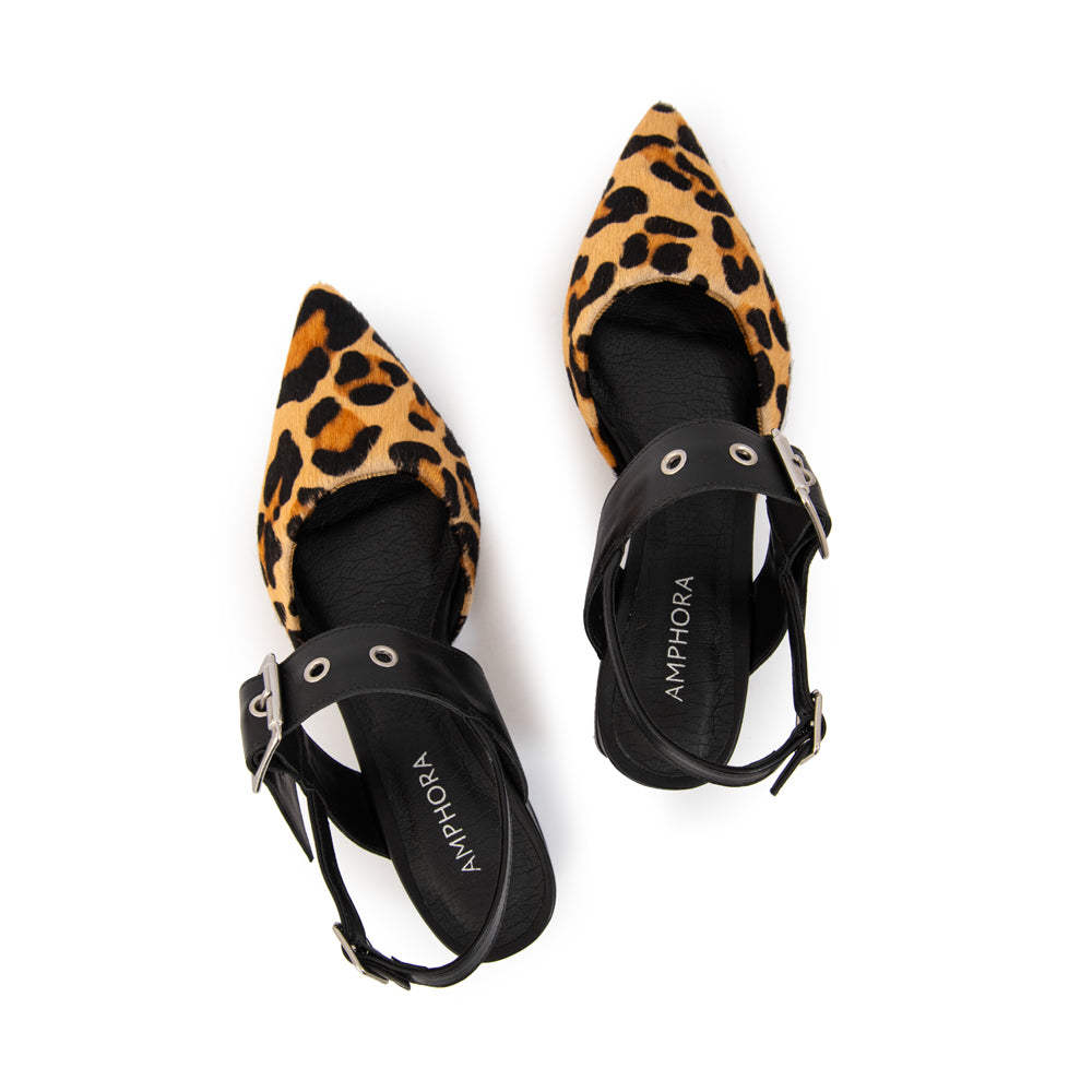 Zapato taco diana cuero animal print