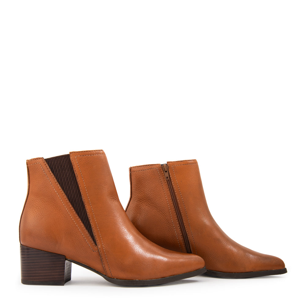 Botin fernanda cuero camel