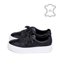 Zapatilla gabriela cuero negro