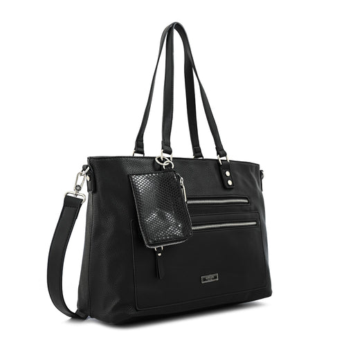 Cartera tote porta notebook gallet grande negro