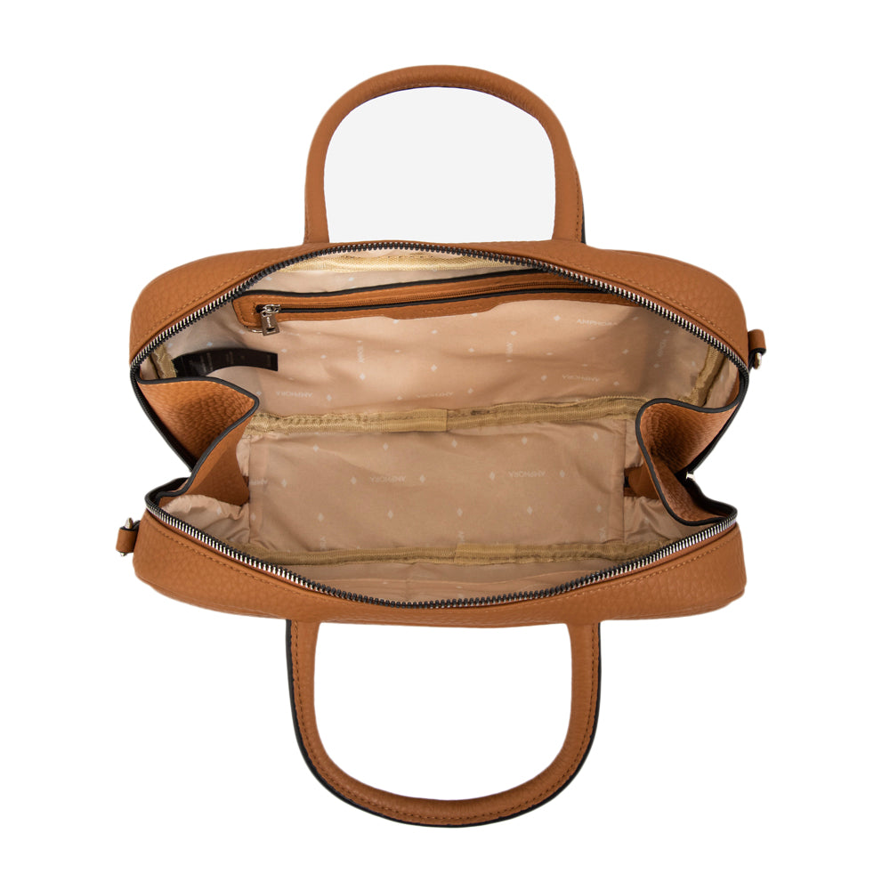 Cartera bandolera con asas hilda mediana camel
