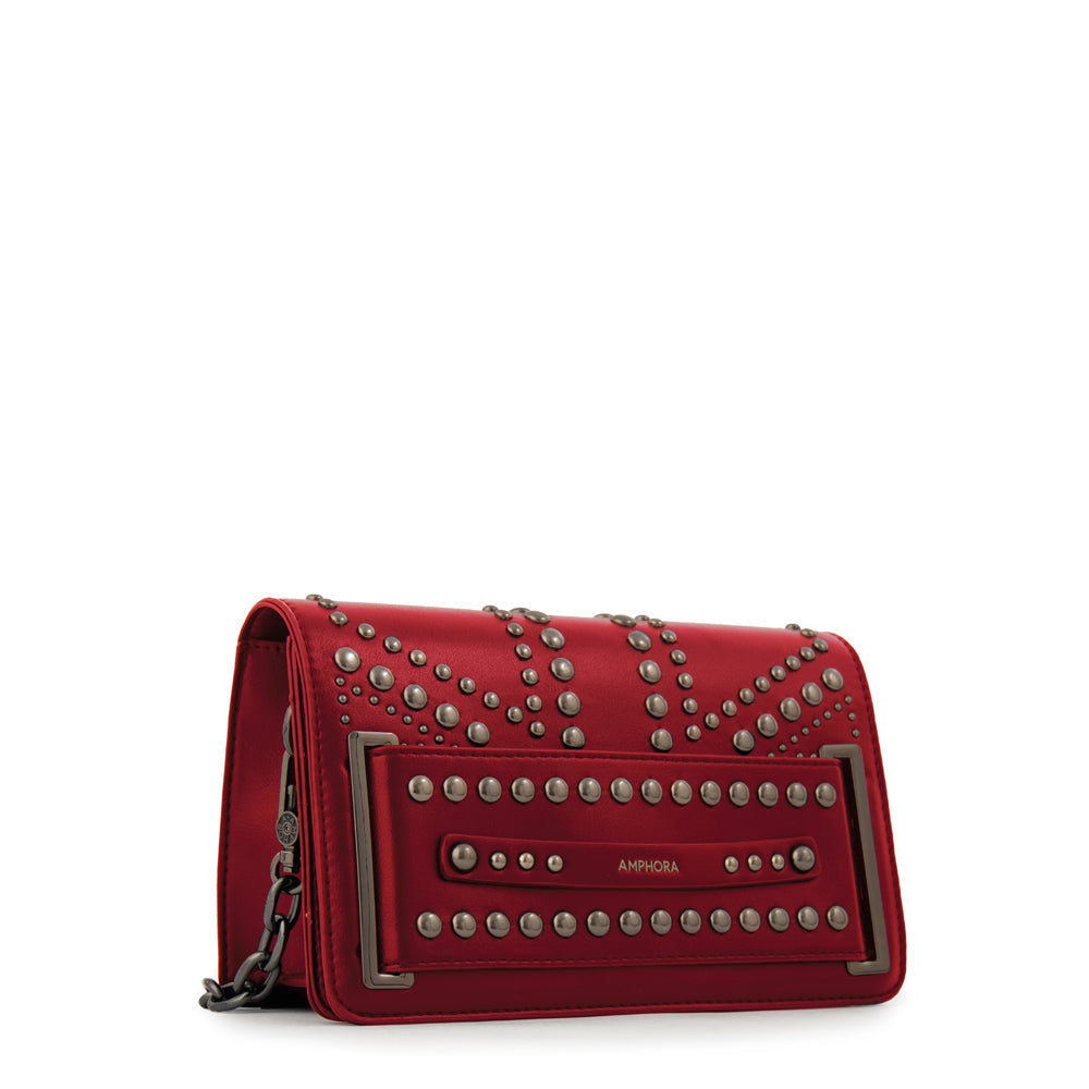 Cartera bandolera con tapa inglaterra pequeña rojo