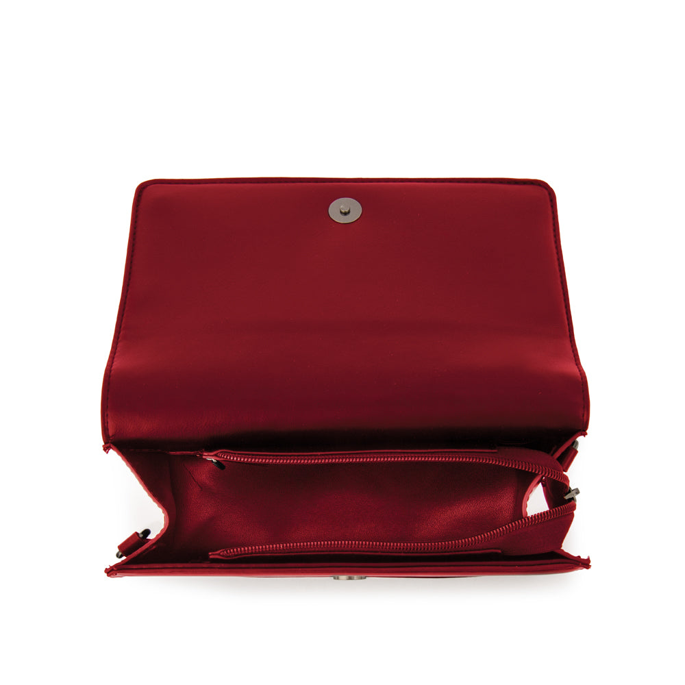 Cartera bandolera con tapa inglaterra pequeña rojo