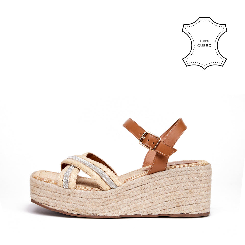 Sandalia isobel cuero beige