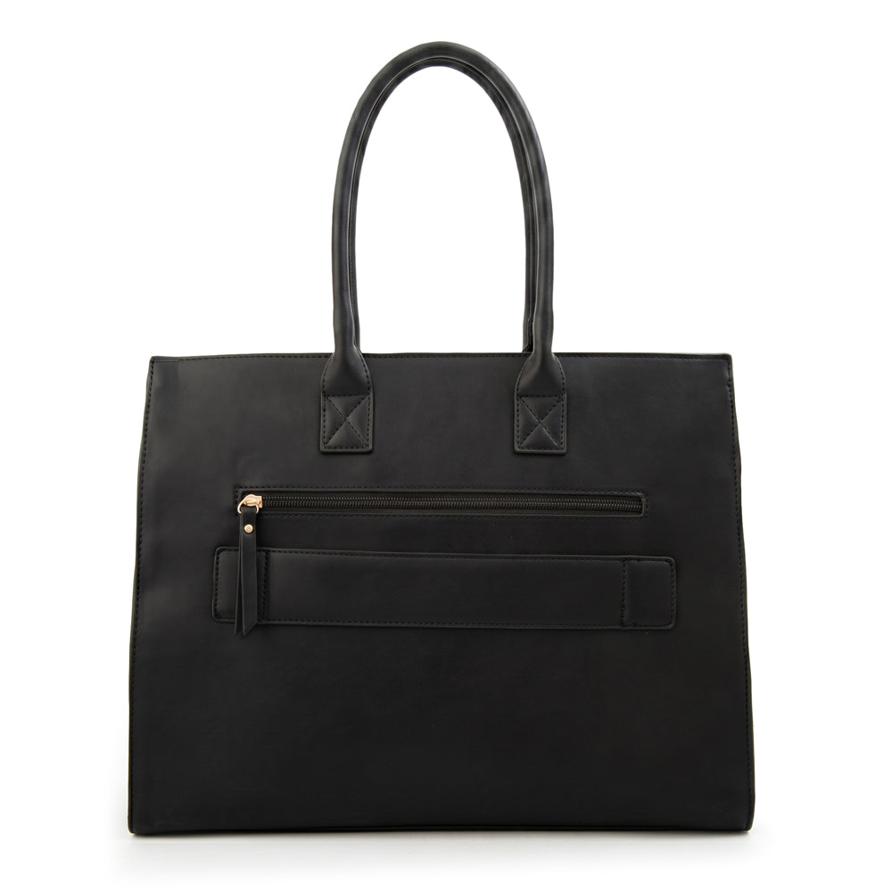 Cartera tote porta notebook mabel grande negro