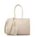Cartera tote porta notebook mabel grande blanco crudo