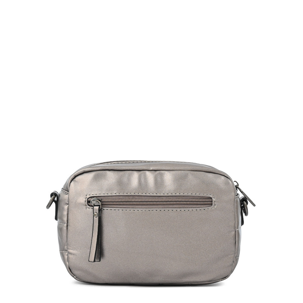 Cartera bandolera maricel pequeña plateado oscuro