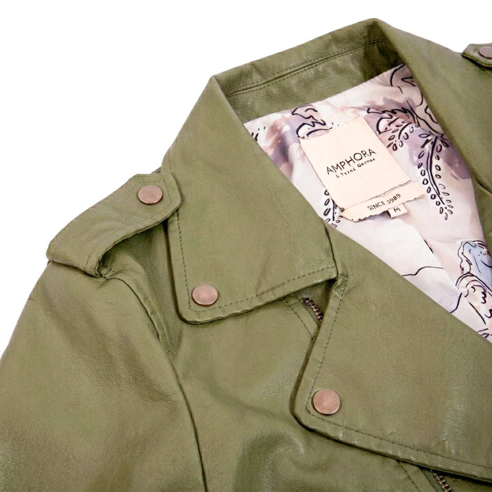 Biker jacket nancy verde oliva