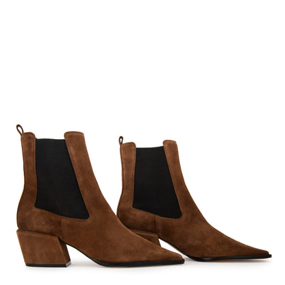 Botin olivia cuero café medio