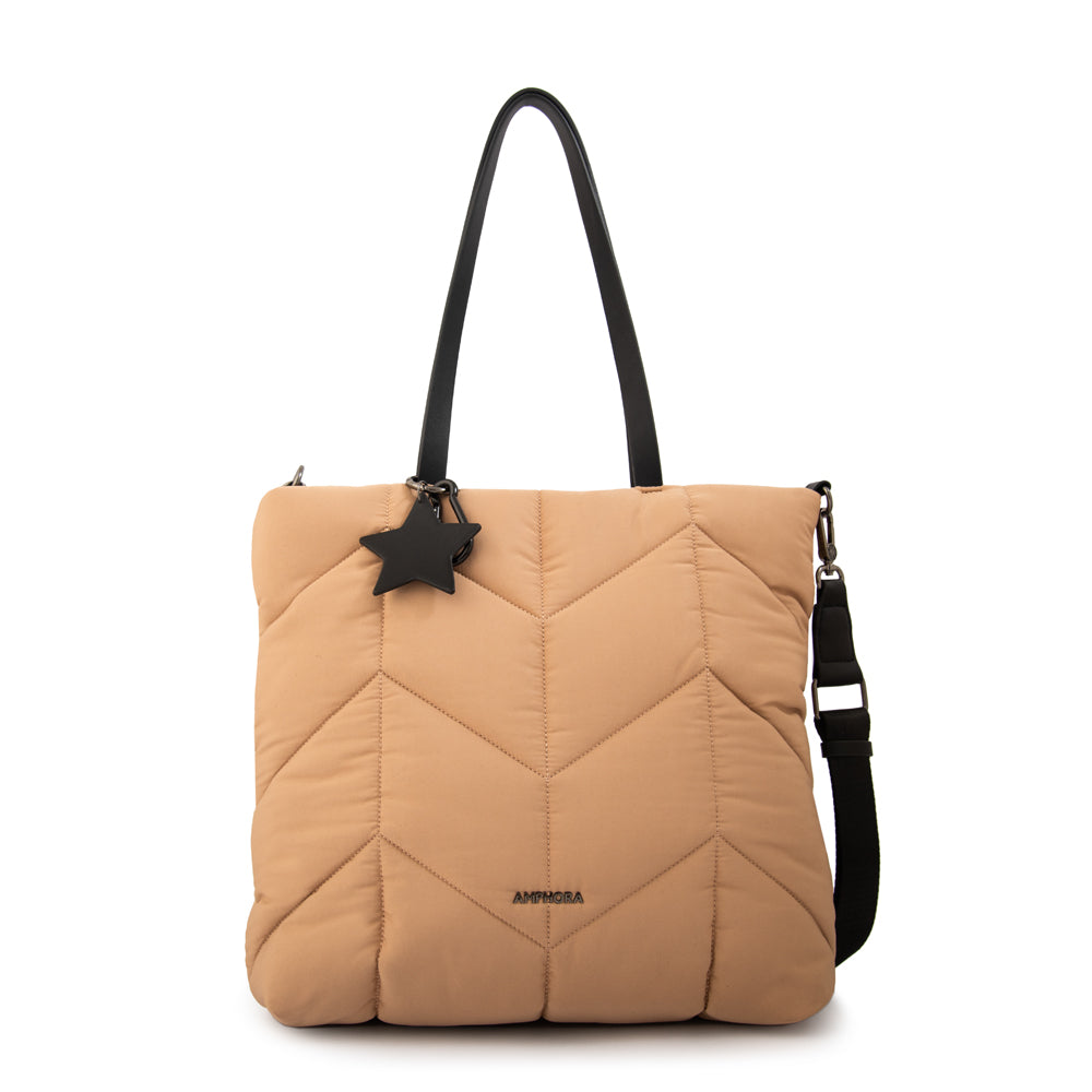 Cartera tote shopping novak grande beige oscuro