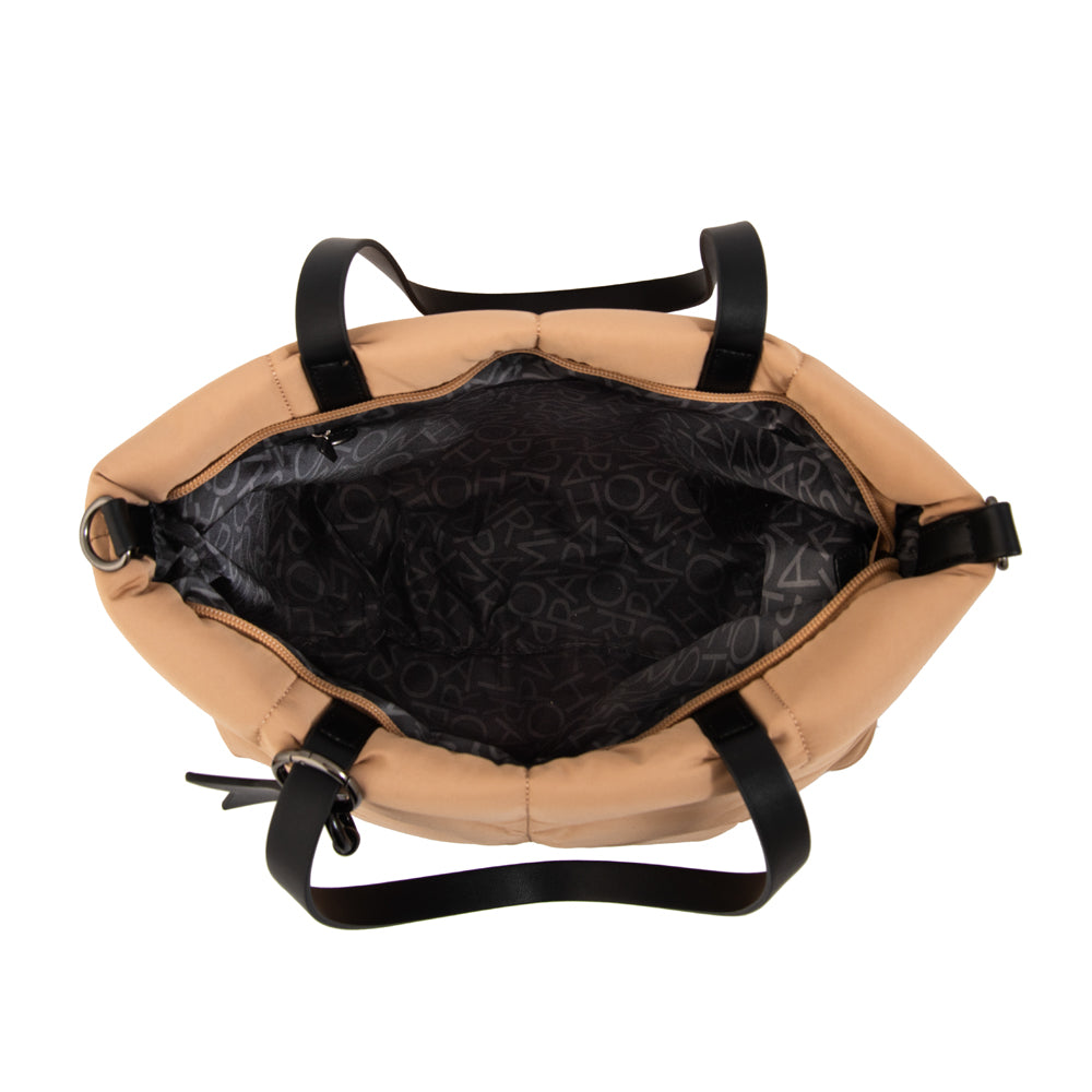 Cartera tote shopping novak grande beige oscuro