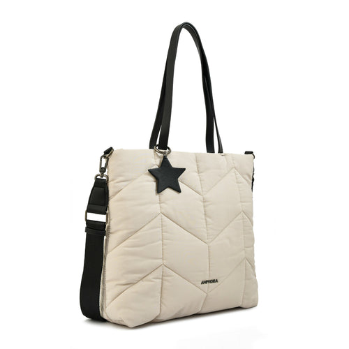 Cartera tote shopping novak grande blanco crudo