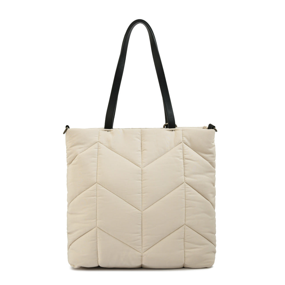 Cartera tote shopping novak grande blanco crudo