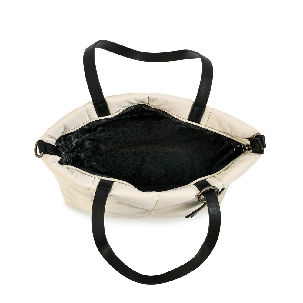 Cartera tote shopping novak grande blanco crudo