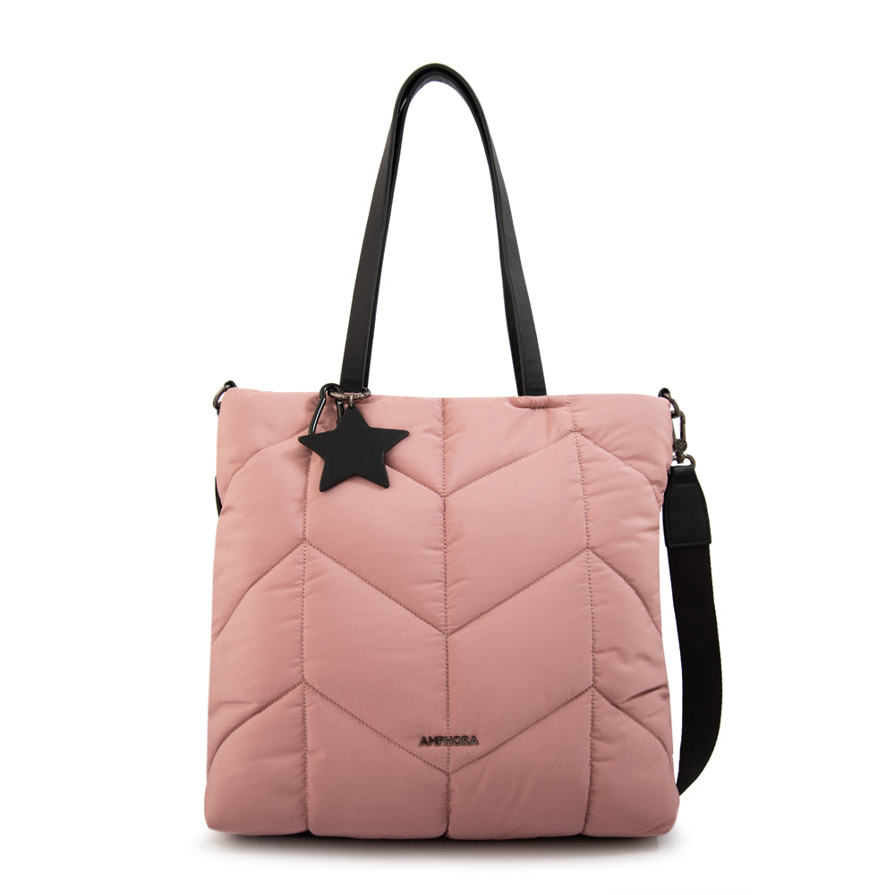 Cartera tote shopping novak grande rosa viejo