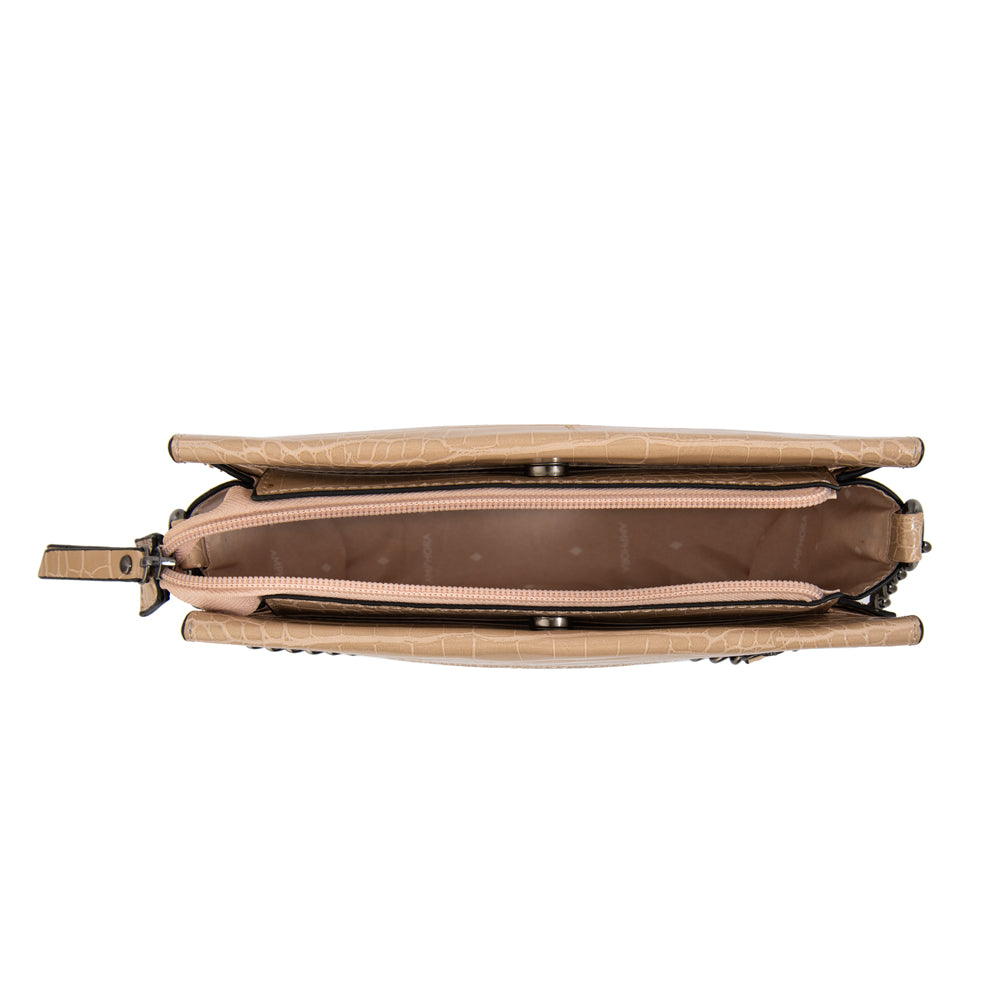 Cartera bandolera anaya pequeña beige oscuro