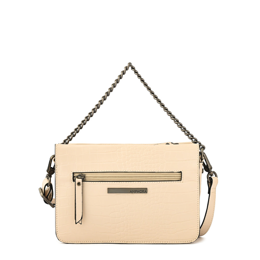 Cartera bandolera anaya pequeña blanco crudo