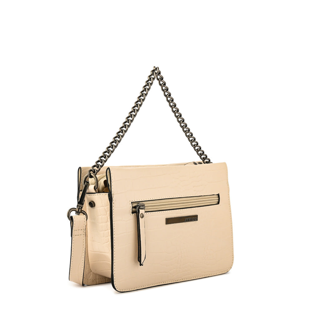 Cartera bandolera anaya pequeña blanco crudo