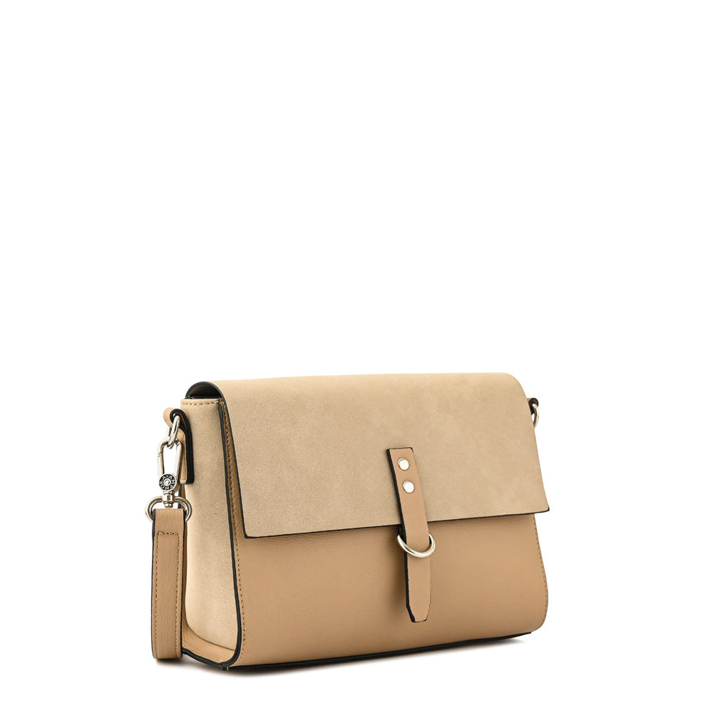 Cartera bandolera mediana isidora beige