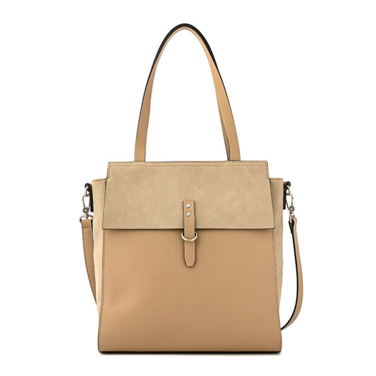 Cartera dos asas grande isidora beige