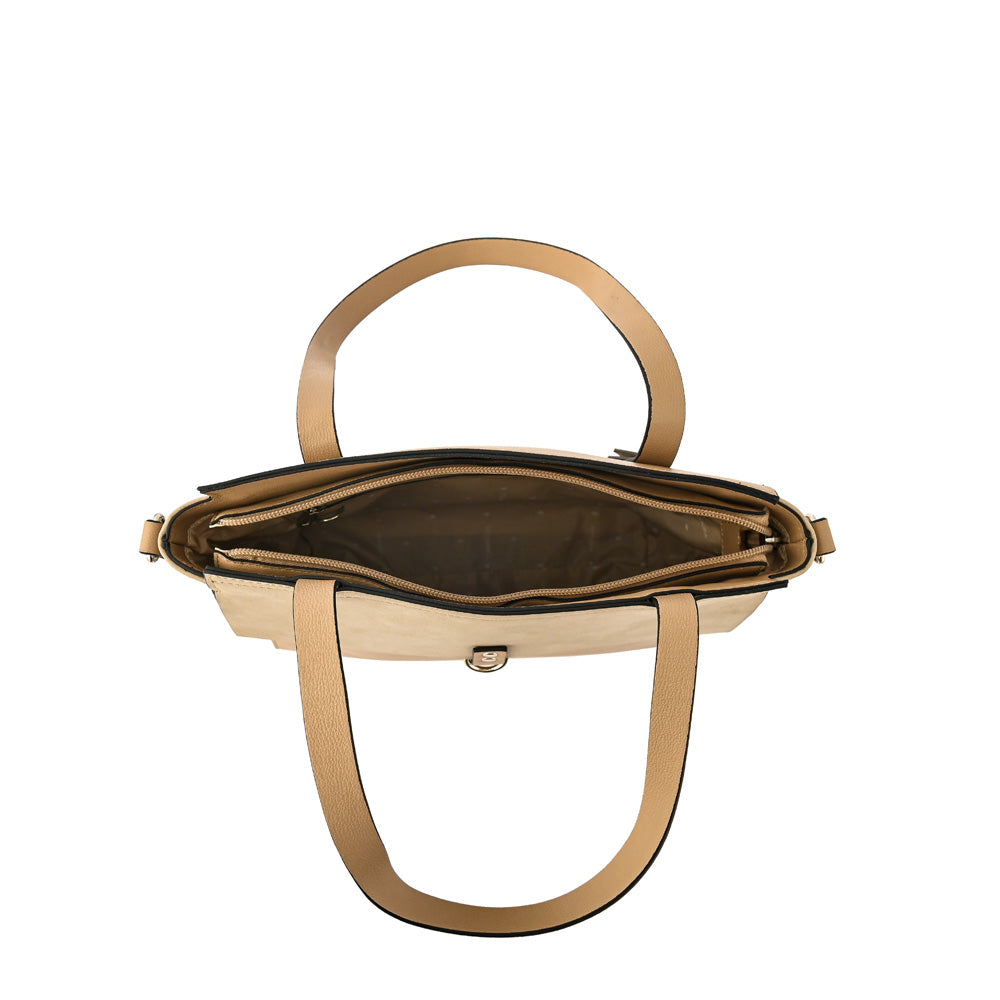 Cartera tote isidora grande beige