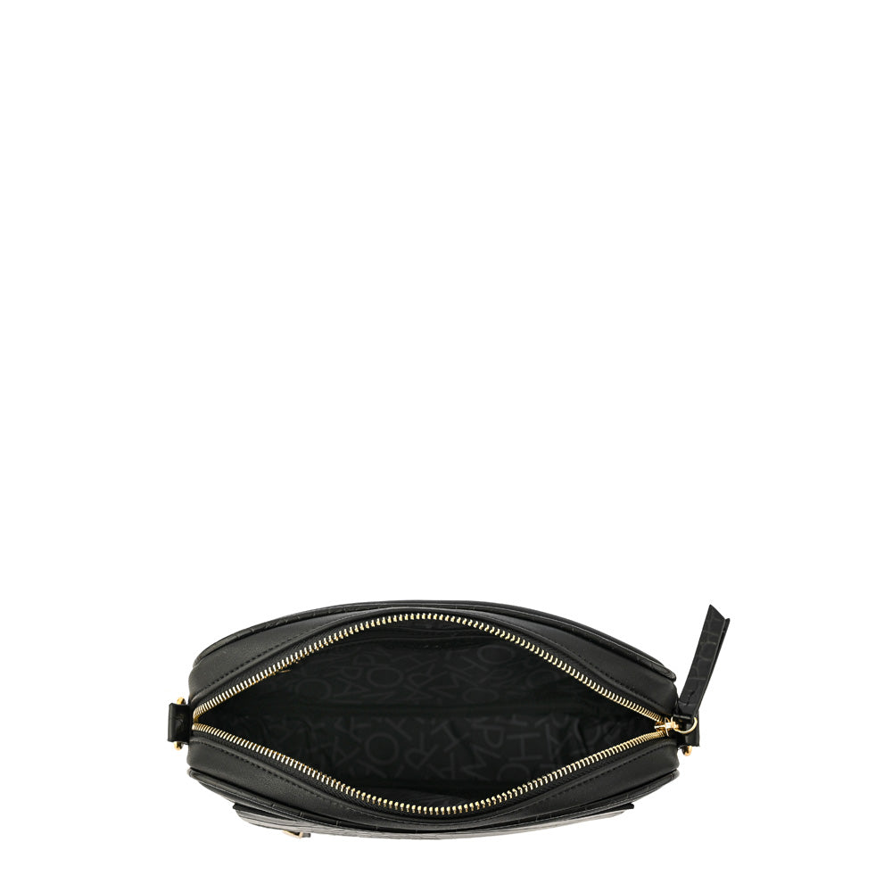 Cartera bandolera mediana micaela negro texturizado