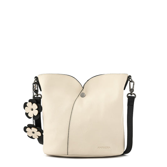 Cartera bandolera mediana emma blanco crudo