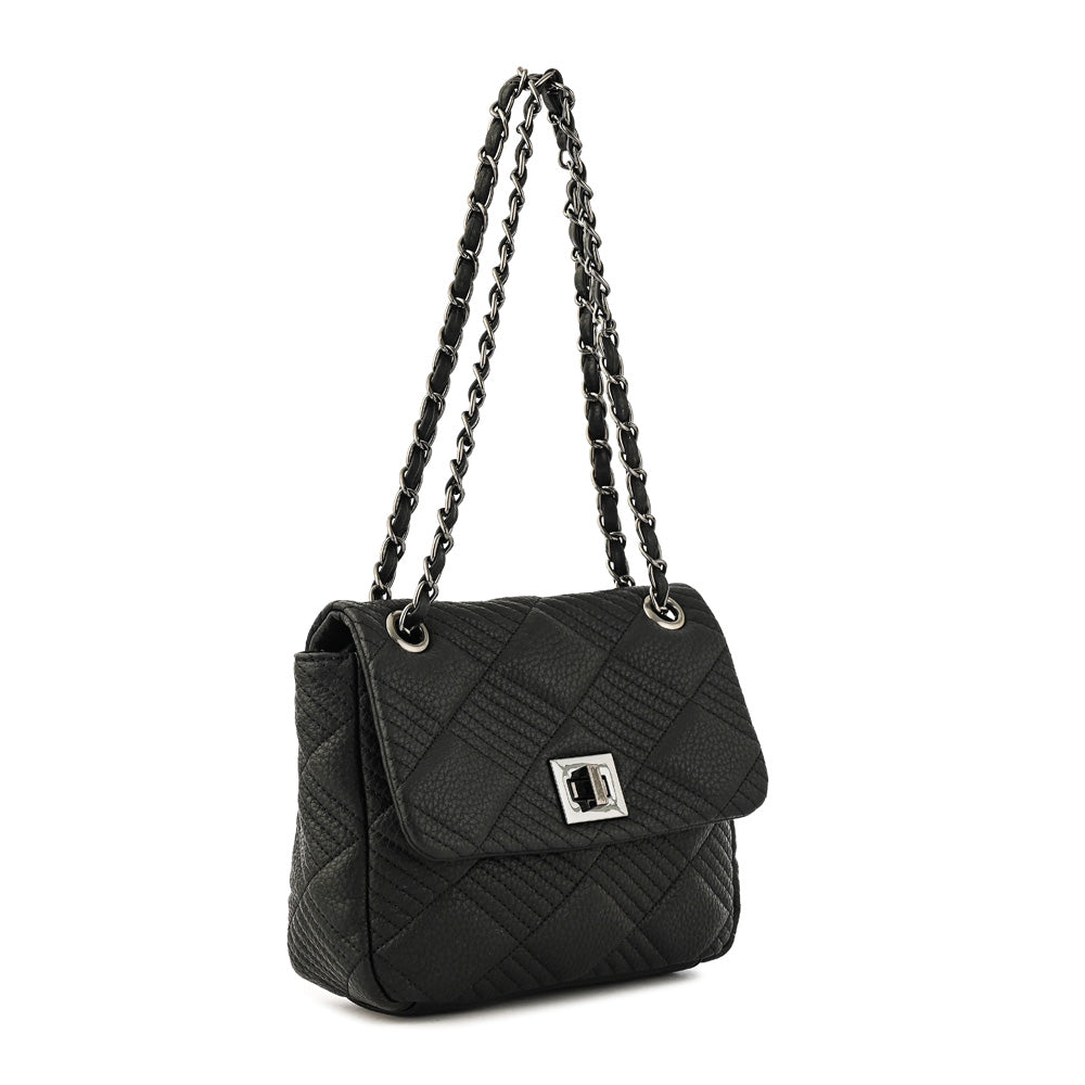 Cartera bandolera pequeña verona negro texturizado