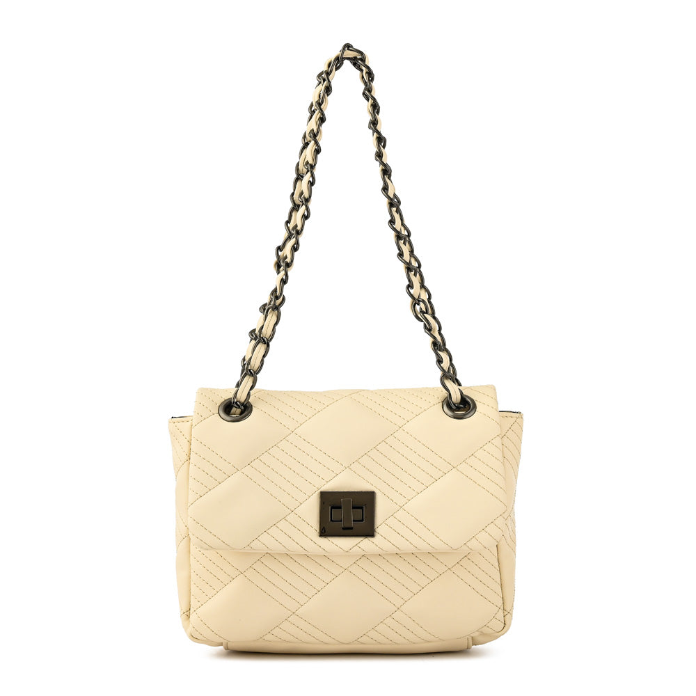 Cartera bandolera verona pequeña blanco crudo