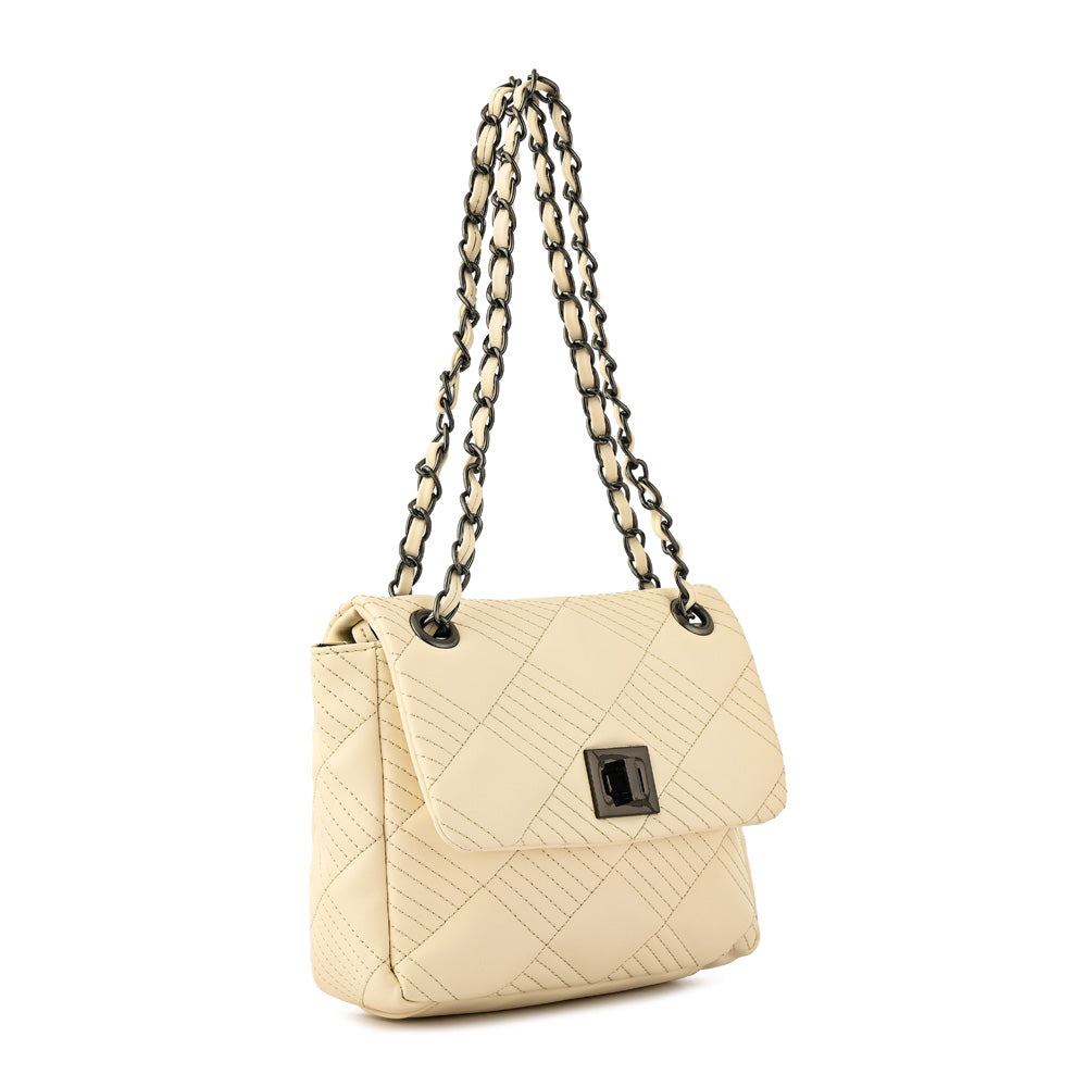 Cartera bandolera verona pequeña blanco crudo