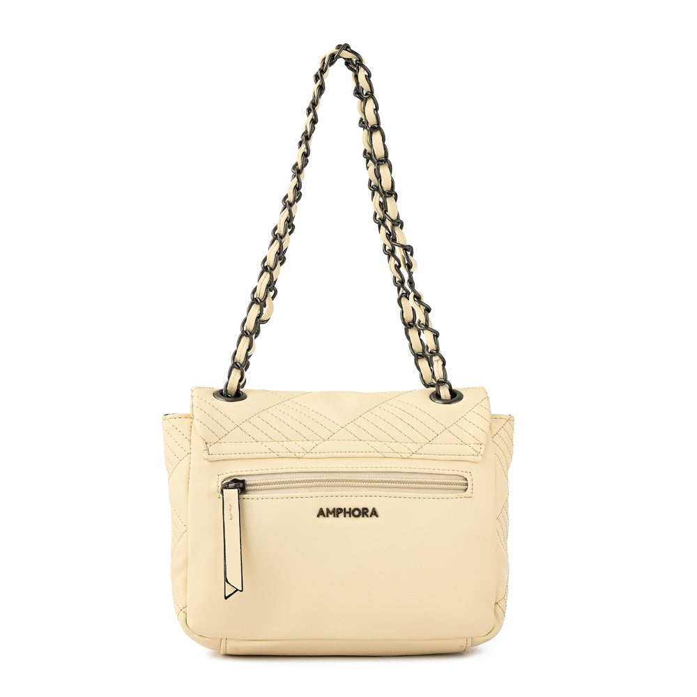 Cartera bandolera verona pequeña blanco crudo