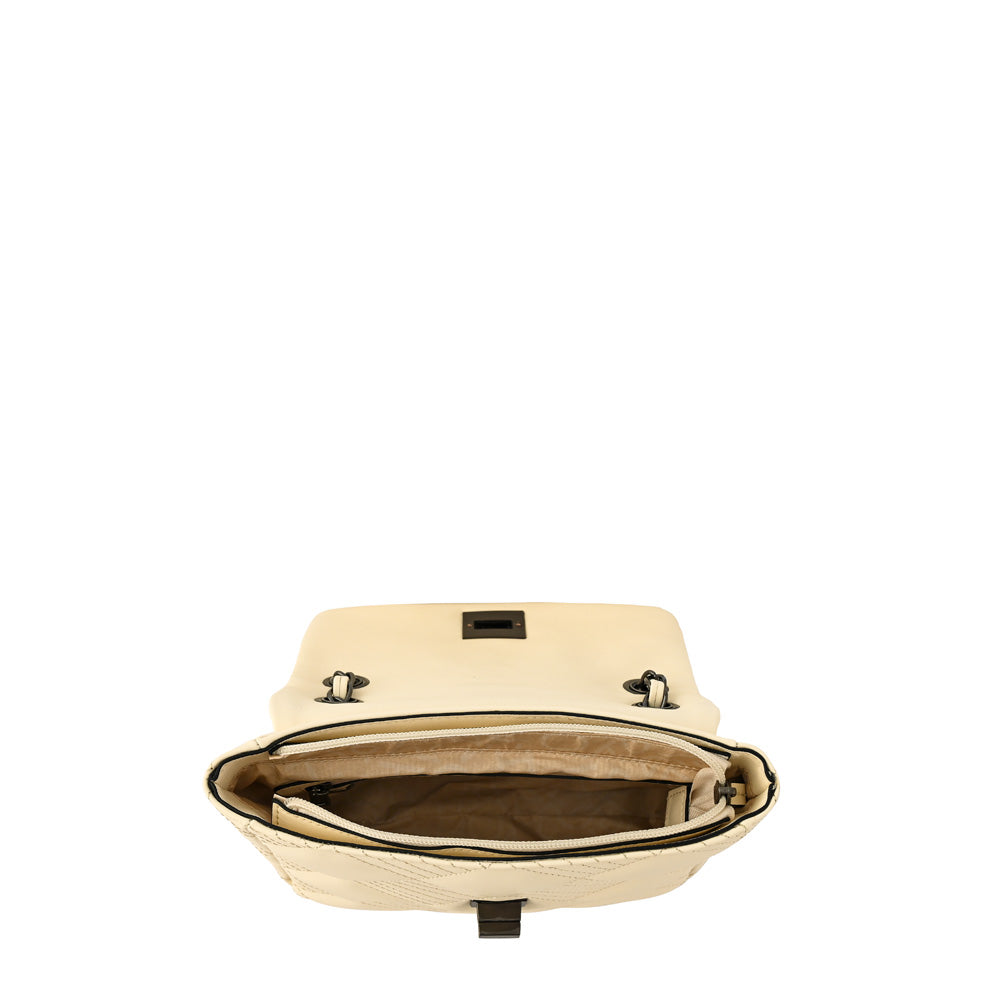 Cartera bandolera verona pequeña blanco crudo