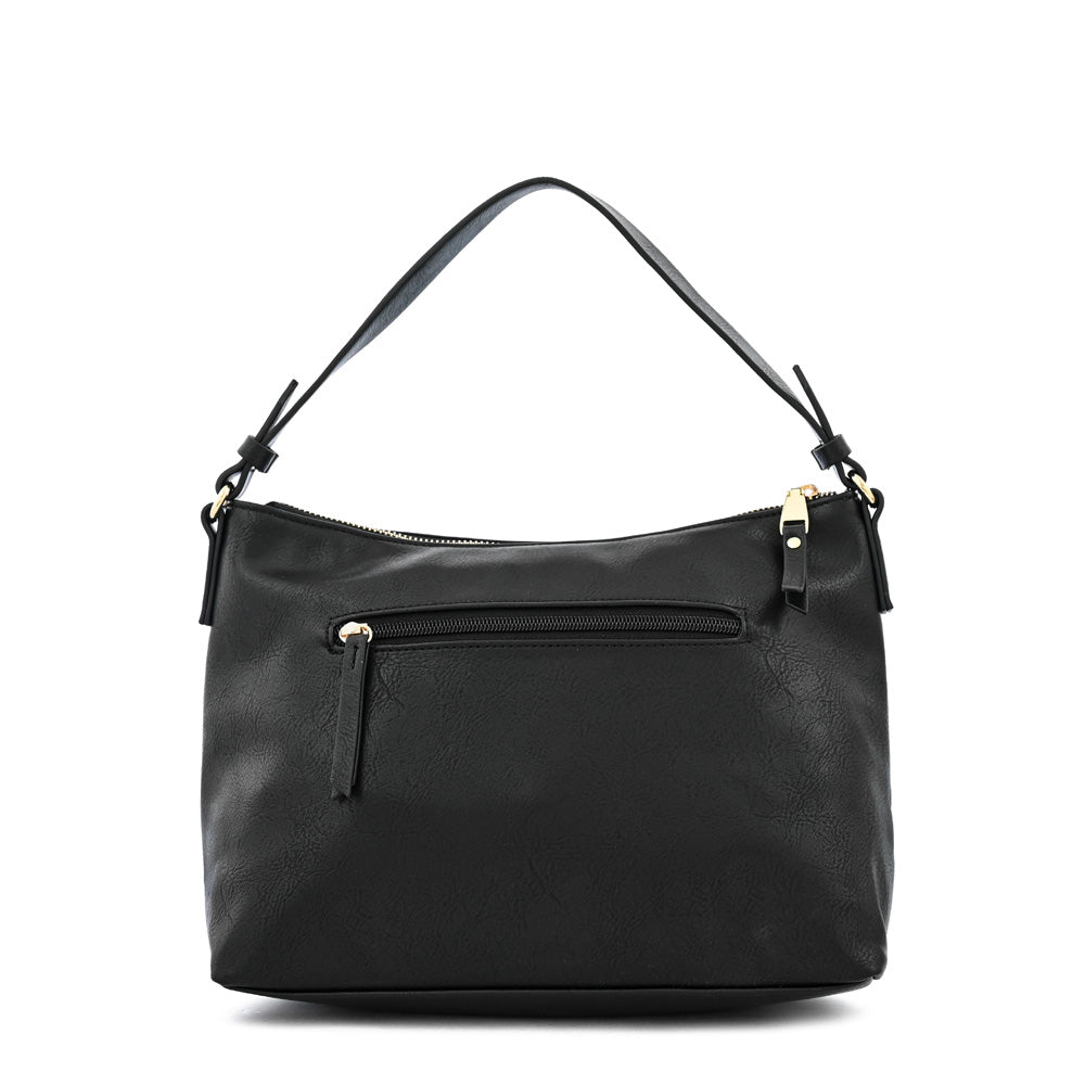 Cartera corte oval rustique mediana negro especial
